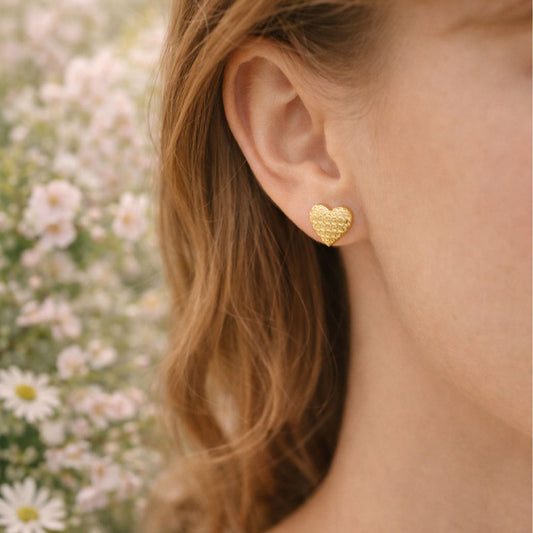 Orecchini a lobo Joy Gioielli oro giallo 18 KT cuori piccoli MISURA UNICA