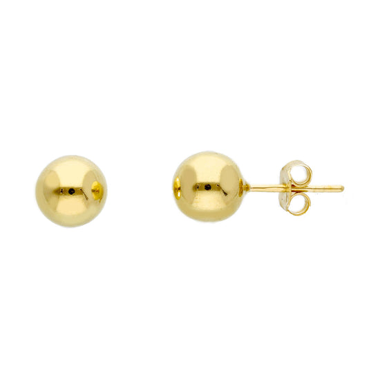 Orecchini a lobo JOY Gioielli Oro in oro 9KT sfera 8 mm MISURA UNICA