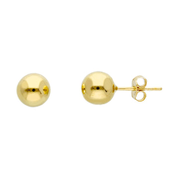 Orecchini a lobo JOY Gioielli Oro in oro 9KT sfera 8 mm MISURA UNICA
