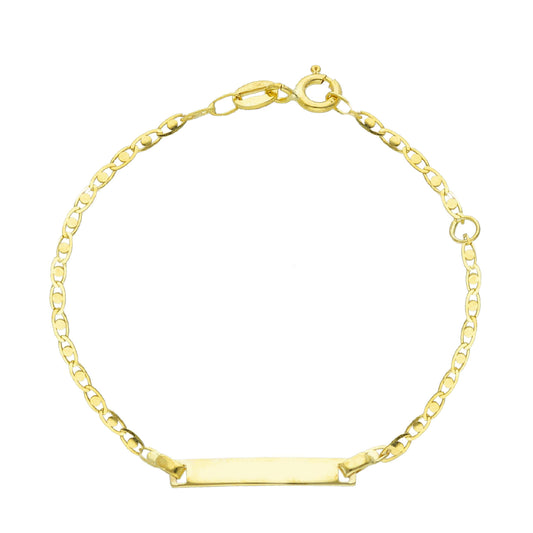 Bracciale bambini JOY Gioielli Oro oro giallo 9KT e targa Regolabile 12-14 cm