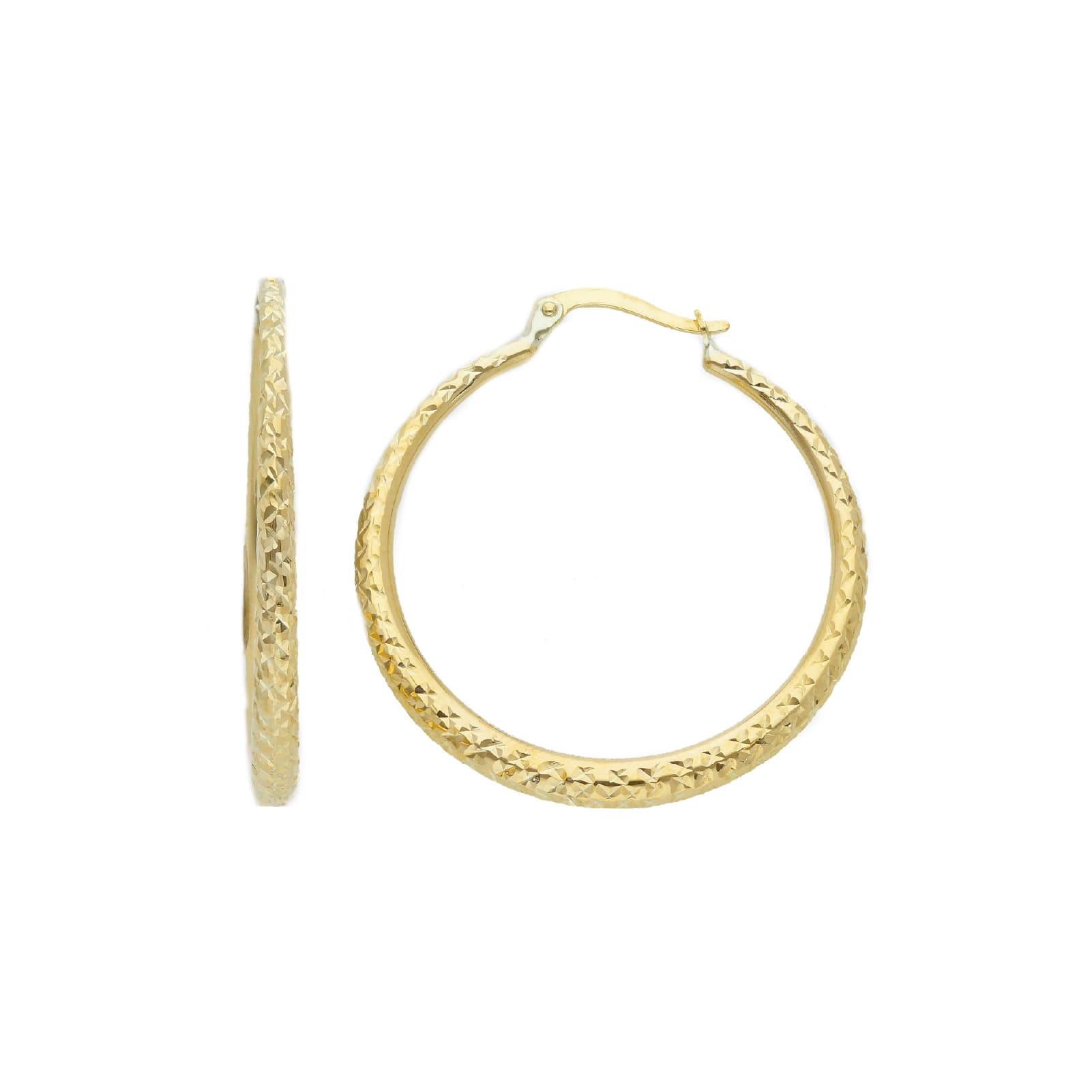 Orecchini cerchio diamantati Joy Gioielli oro giallo 9 KT MISURA UNICA