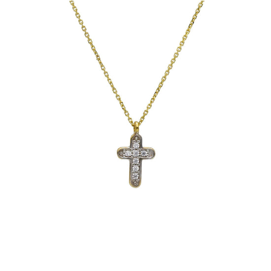 Collana Joy Gioielli in oro 18 kt con croce zirconi bianchi MISURA UNICA