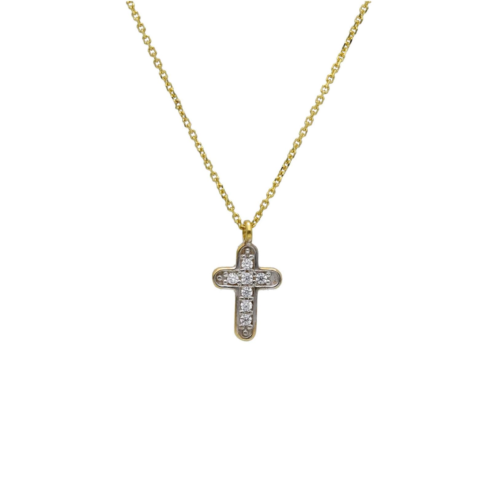 Collana Joy Gioielli in oro 18 kt con croce zirconi bianchi MISURA UNICA