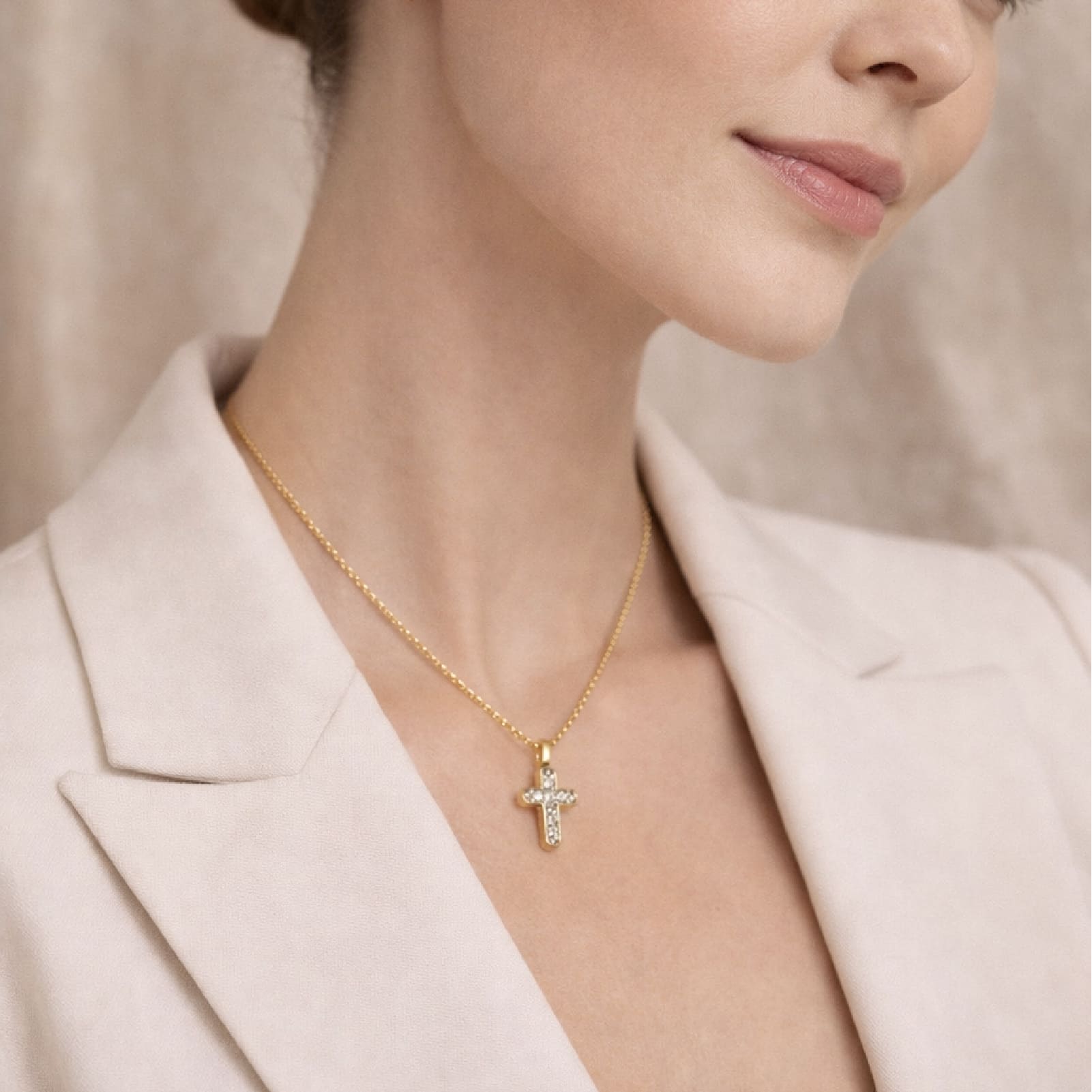 Collana Joy Gioielli in oro 18 kt con croce zirconi bianchi MISURA UNICA