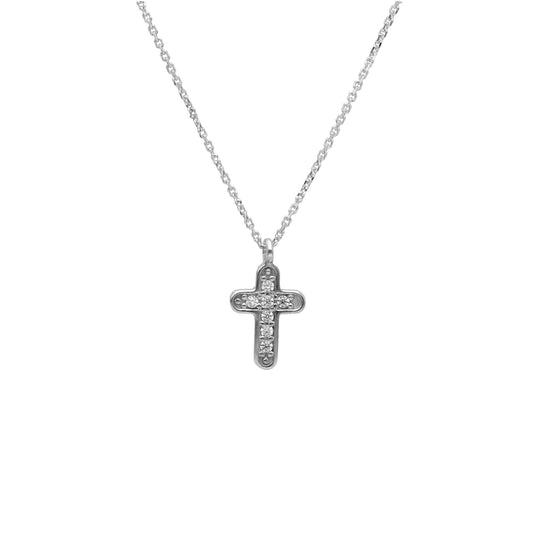 Collana Joy Gioielli in oro bianco 18 kt con croce diamantata MISURA UNICA