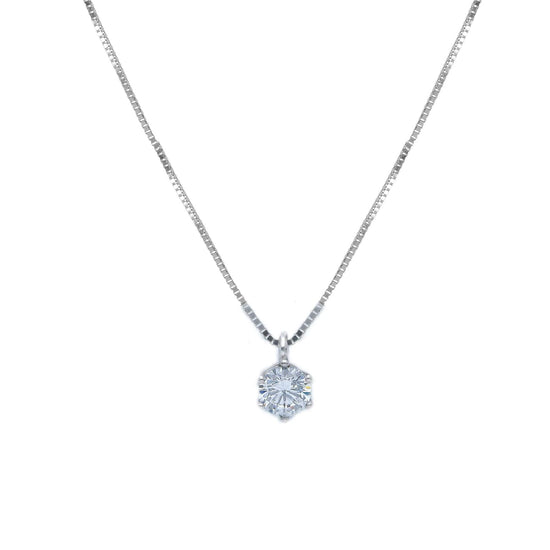 Collana punto luce Joy Gioielli in oro bianco 9 KT zircone MISURA UNICA