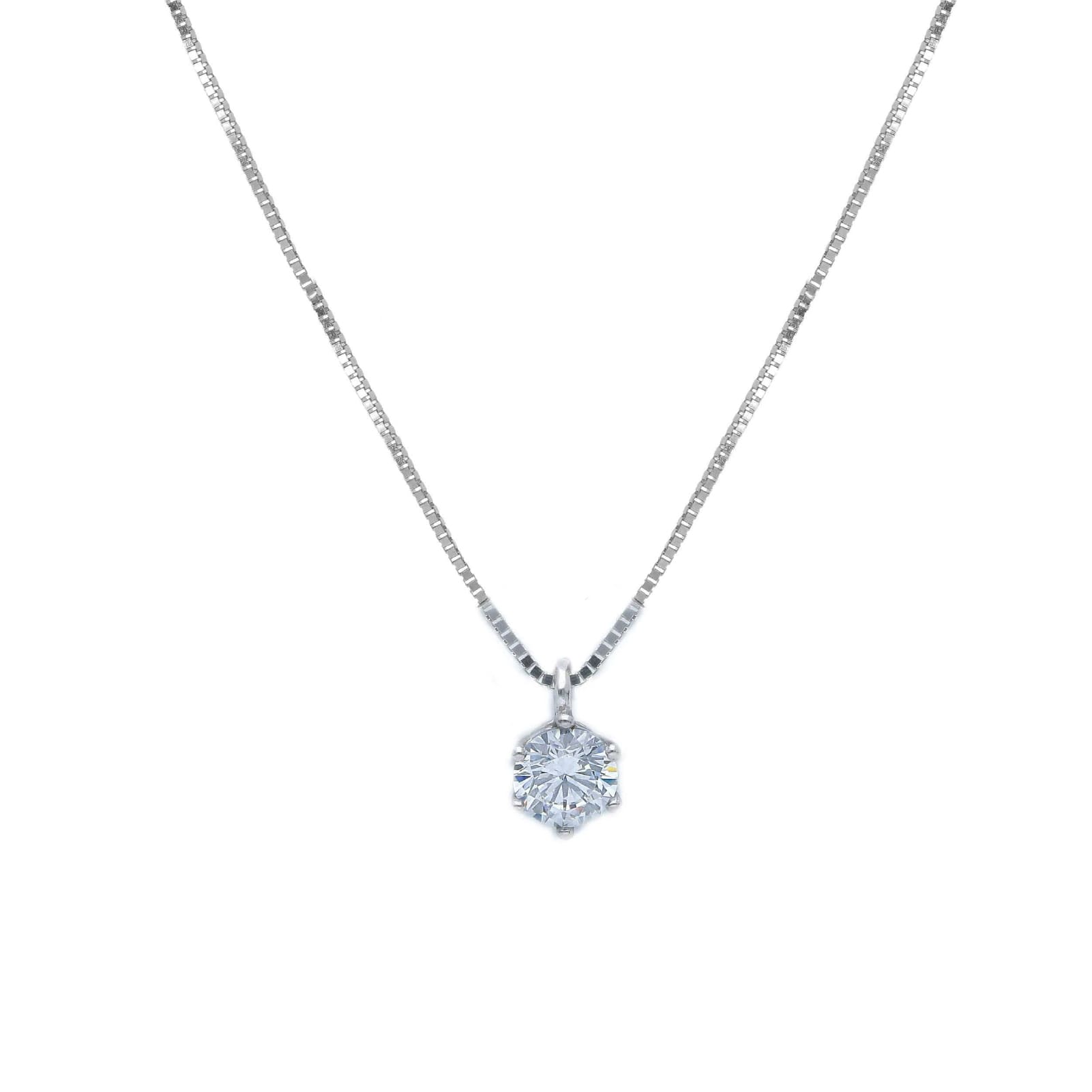 Collana punto luce Joy Gioielli in oro bianco 9 KT zircone MISURA UNICA
