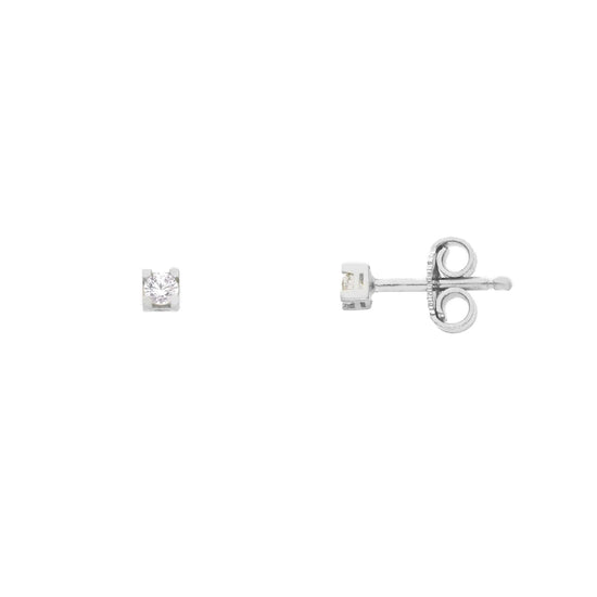Orecchini punto luce Joy Gioielli oro bianco 9 KT con zirconi MISURA UNICA