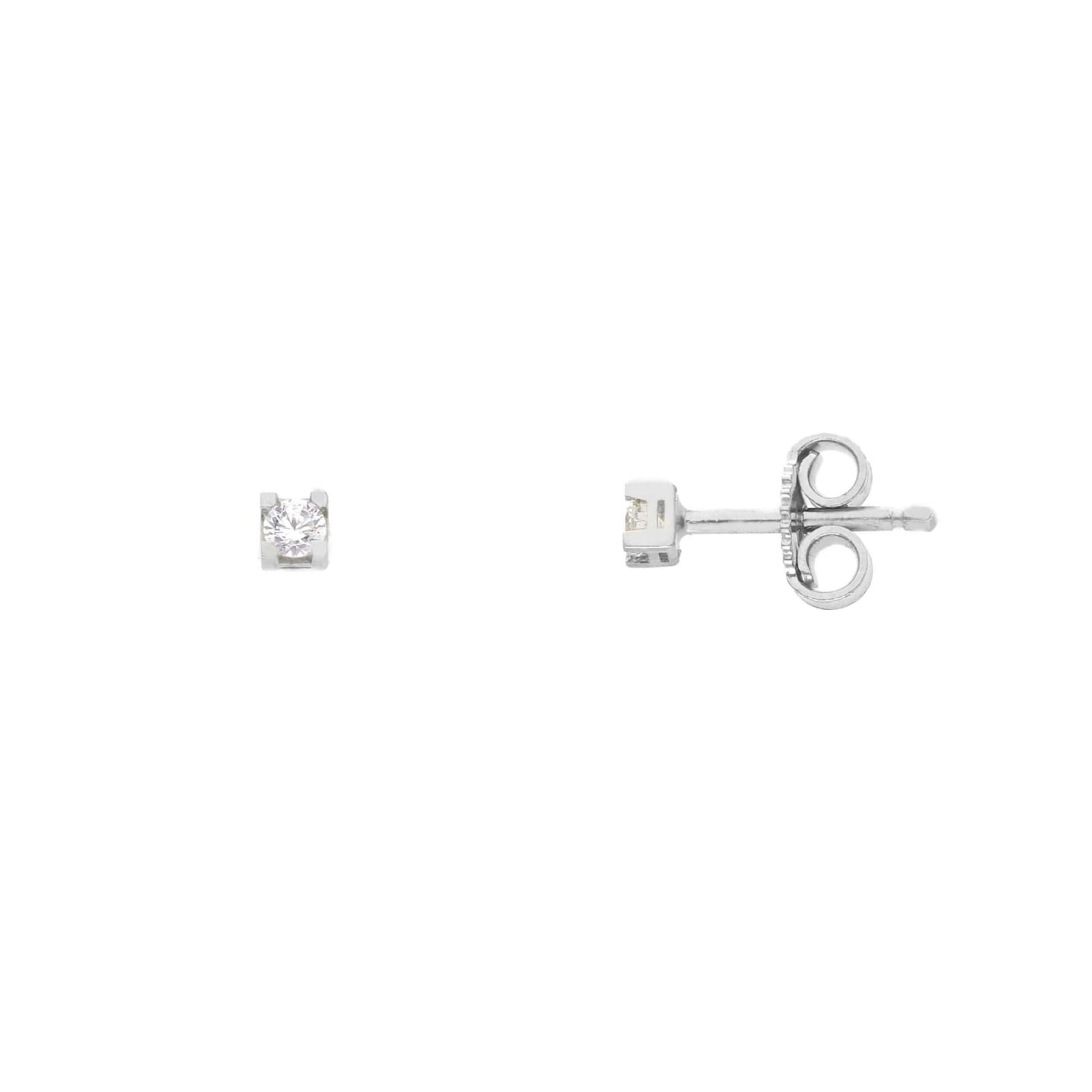 Orecchini punto luce Joy Gioielli oro bianco 9 KT con zirconi MISURA UNICA