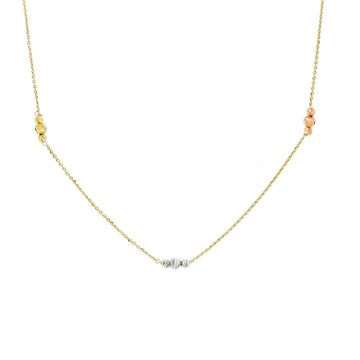 Collana girocollo Joy Gioielli oro 9 KT sfere di tre colori MISURA UNICA