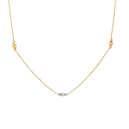 Collana girocollo Joy Gioielli oro 9 KT sfere di tre colori MISURA UNICA