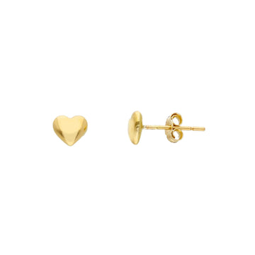 Orecchini a lobo Joy Gioielli in oro giallo 18 kt cuore bombato MISURA UNICA