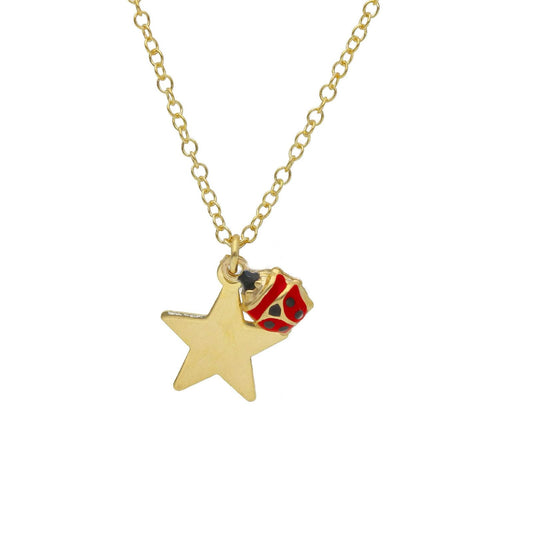 Collana Joy Gioielli oro giallo 9 KT con stella e coccinella MISURA UNICA
