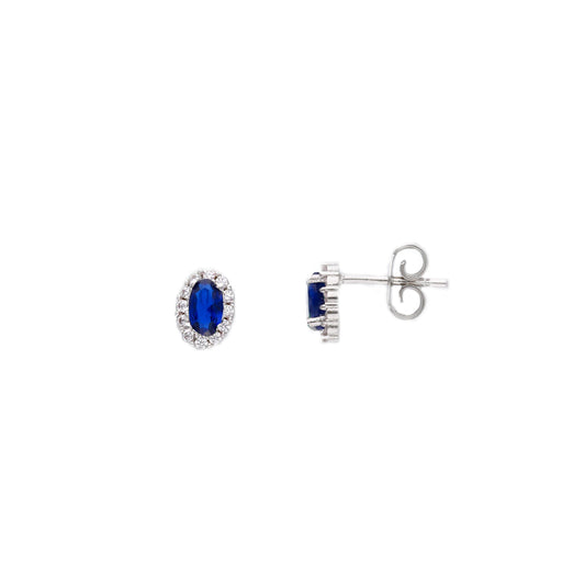 Orecchini lobo JOY Gioielli Oro in oro bianco 18kt zircone blu SO.267356