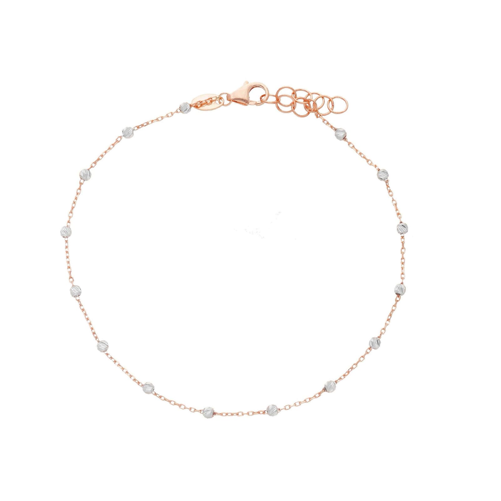 Bracciale catena Joy Gioielli in oro rosa e bianco 18 KT Regolabile 17-19 cm