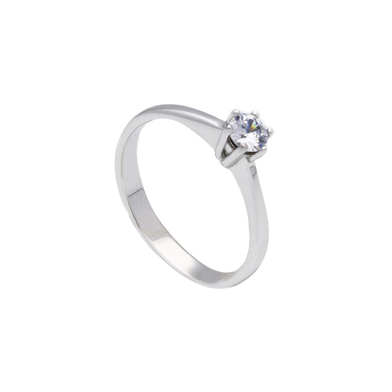 Anello solitario donna della JOY Gioielli in oro 9KT bianco SU MISURA