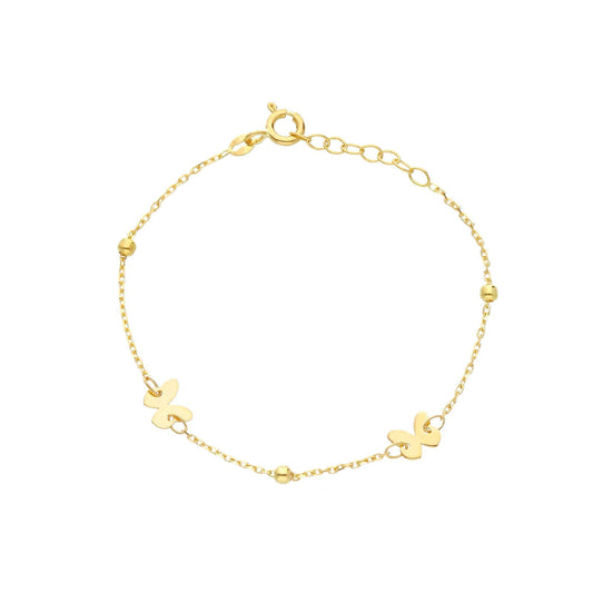 Bracciale catena Joy Gioielli oro 18 kt con farfalle Baby 16 cm