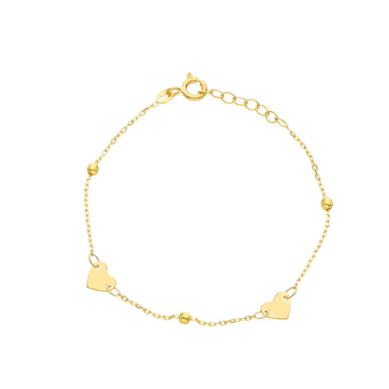 Bracciale catena Joy Gioielli oro 18 kt con cuori Baby 16 cm