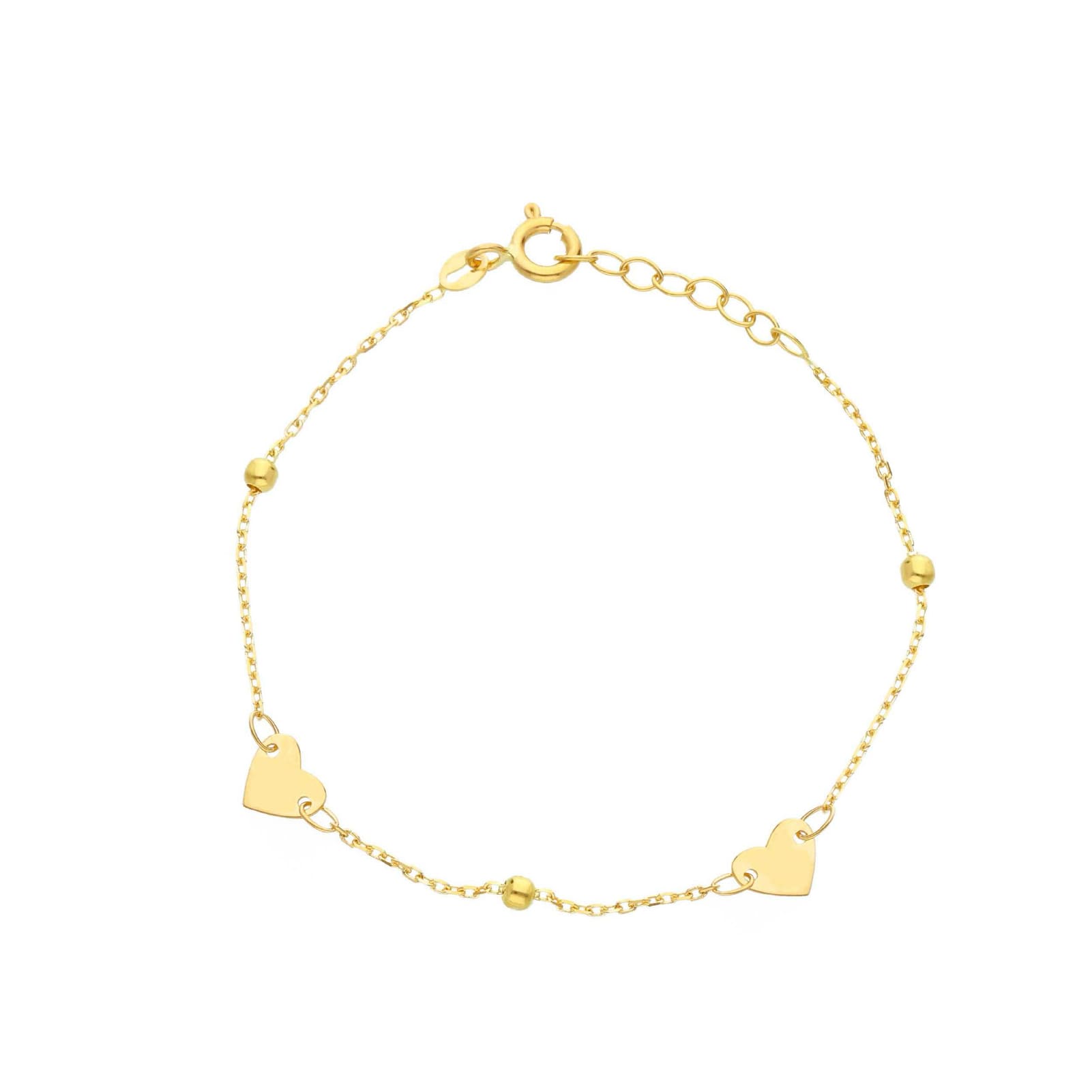 Bracciale catena Joy Gioielli oro 18 kt con cuori Baby 16 cm