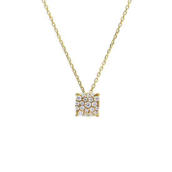 Collana Joy Gioielli in oro giallo 9 KT quadrato con zirconi MISURA UNICA