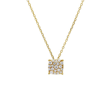 Collana Joy Gioielli in oro giallo 9 KT quadrato con zirconi MISURA UNICA