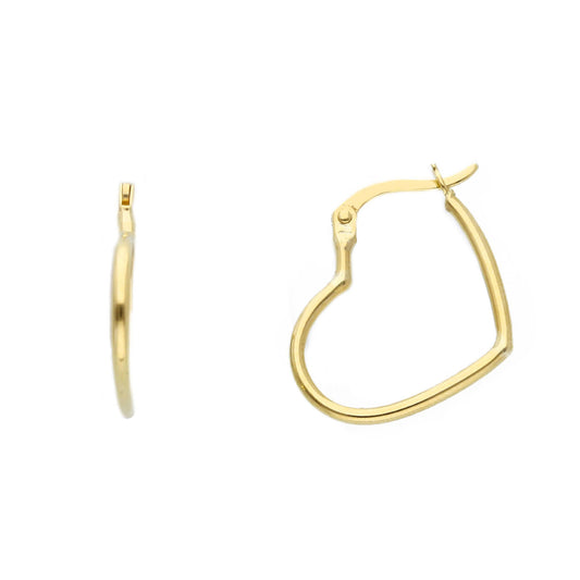 Orecchini a cerchio JOY Gioielli in oro 9KT a forma di cuore MISURA UNICA