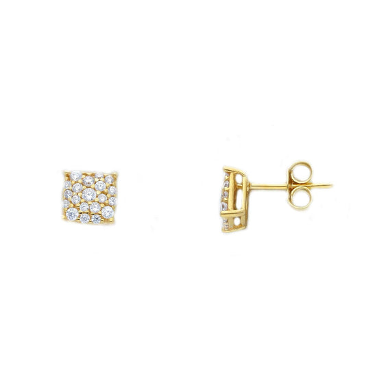 Orecchini Joy Gioielli oro giallo 9 KT quadrato con zirconi MISURA UNICA
