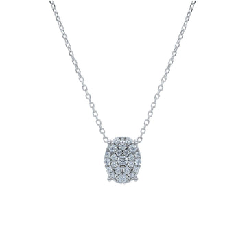 Collana Joy Gioielli in oro bianco 9 KT ovale con zirconi MISURA UNICA