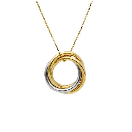 Collana JOY Gioielli Oro in oro 9KT bicolor ciondolo tondo MISURA UNICA