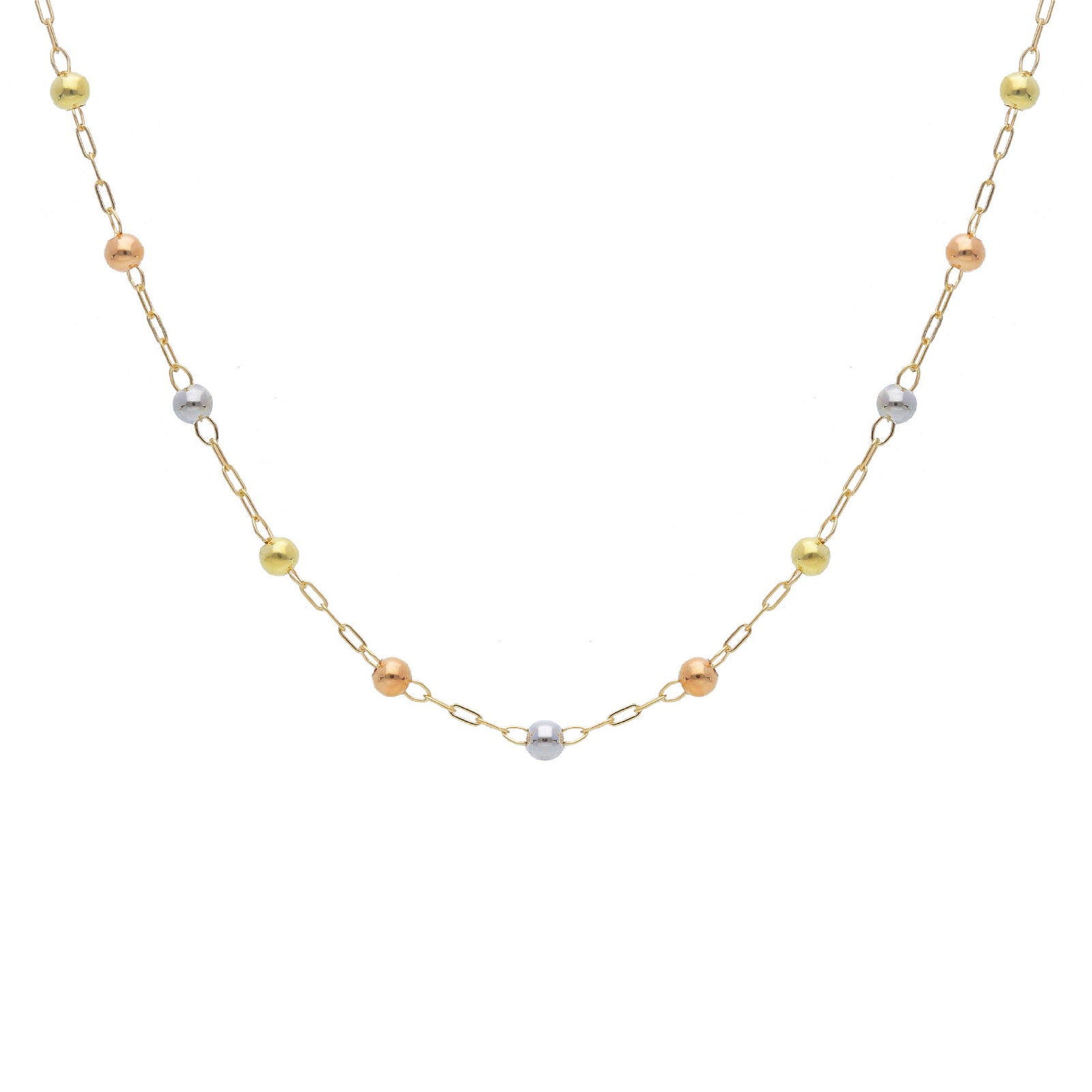 Collana JOY Gioielli Oro in oro 9KT con sfere tre colori MISURA UNICA