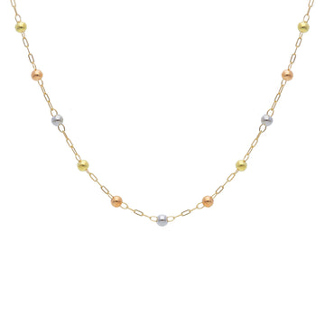 Collana JOY Gioielli Oro in oro 9KT con sfere tre colori MISURA UNICA