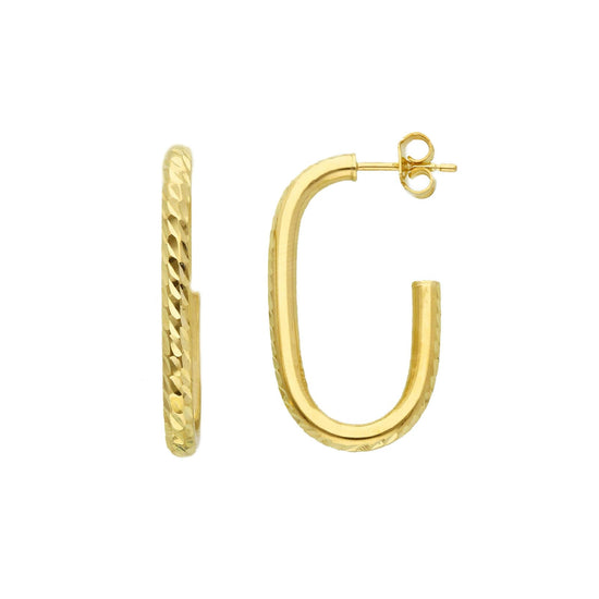 Orecchini ovali lavorati Joy Gioielli in oro giallo 9 KT MISURA UNICA