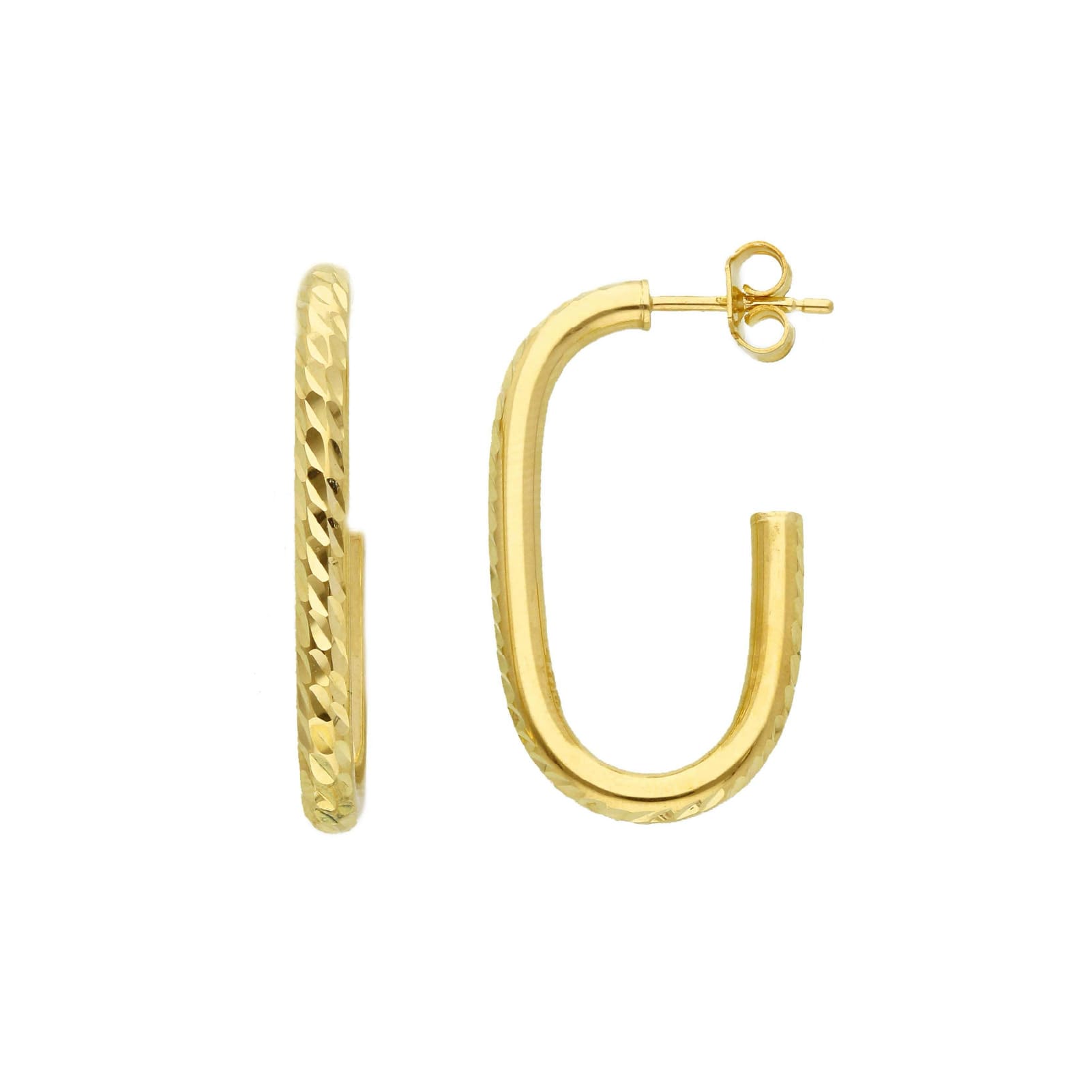 Orecchini ovali lavorati Joy Gioielli in oro giallo 9 KT MISURA UNICA