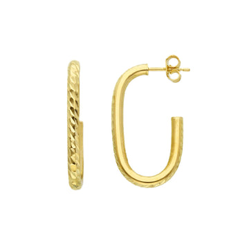 Orecchini ovali lavorati Joy Gioielli in oro giallo 9 KT MISURA UNICA