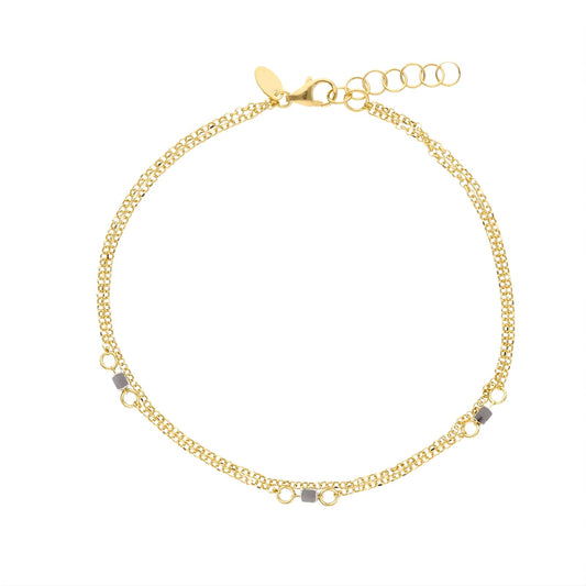 Bracciale Joy Gioielli oro 18 KT con elementi in oro bianco 19 cm