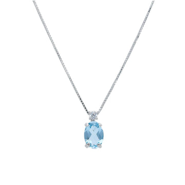 Collana Joy Gioielli oro bianco 18 KT con topazio e zircone MISURA UNICA