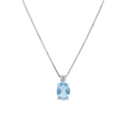 Collana Joy Gioielli oro bianco 18 KT con topazio e zircone MISURA UNICA