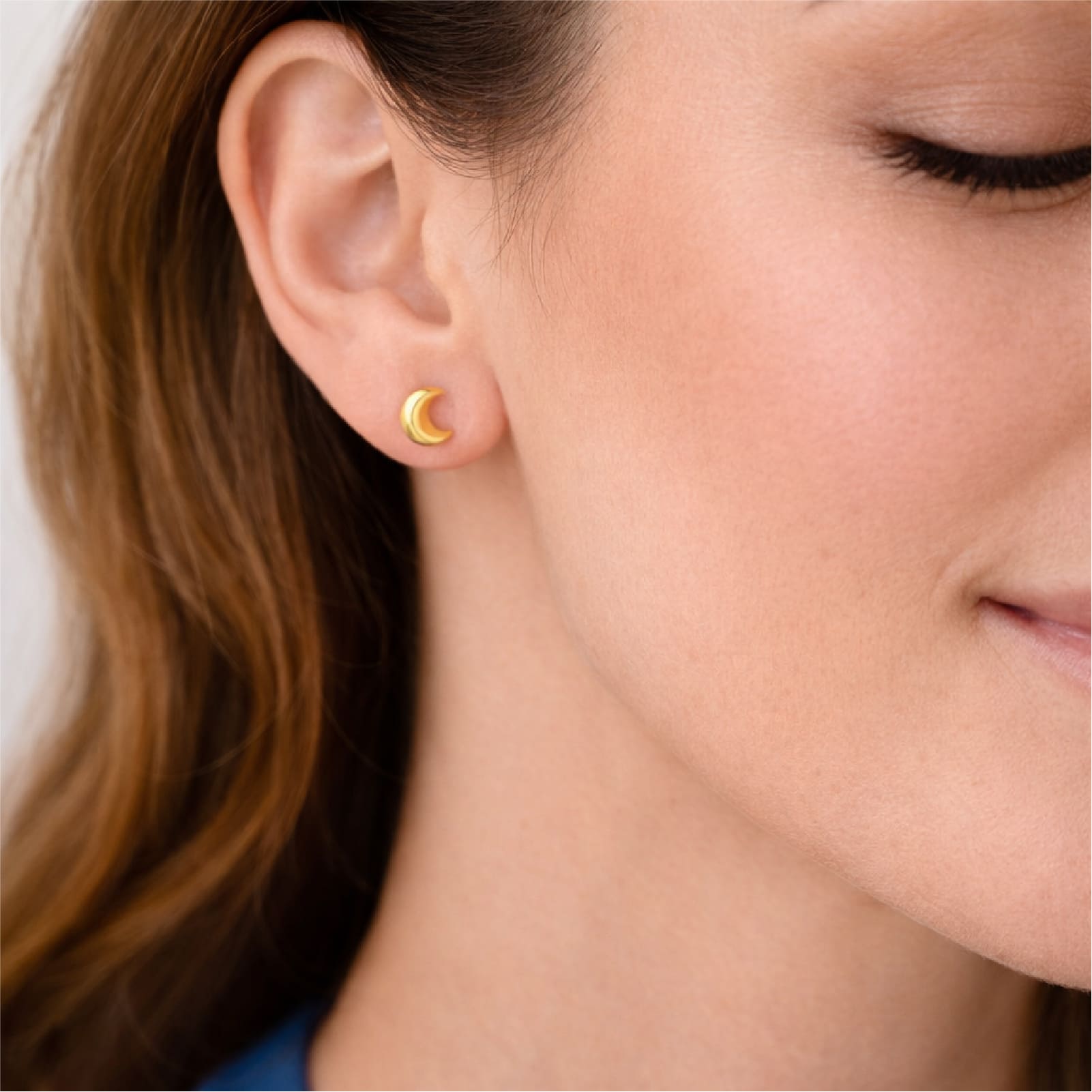 Orecchini a lobo Joy Gioielli oro giallo 18 kt con luna Baby MISURA UNICA