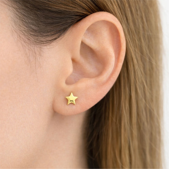 Orecchini lobo Joy Gioielli in oro giallo 18 kt stella piccola MISURA UNICA