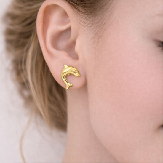Orecchini lobo Joy Gioielli in oro giallo 18 kt con delfino MISURA UNICA