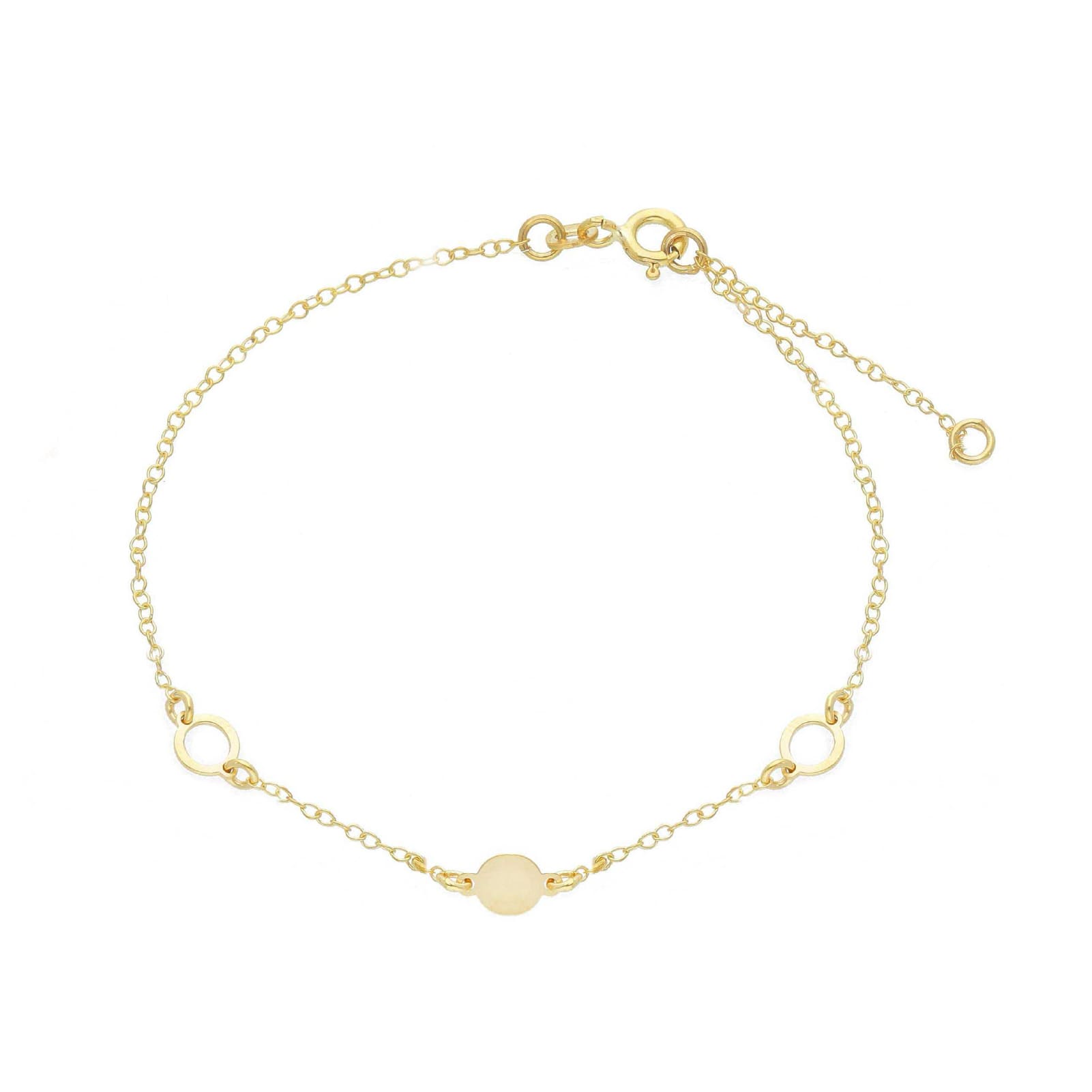 Bracciale catena Joy Gioielli in oro giallo 9KT con cerchi Regolabile 19-21 cm