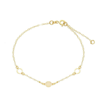 Bracciale catena Joy Gioielli in oro giallo 9KT con cerchi Regolabile 19-21 cm