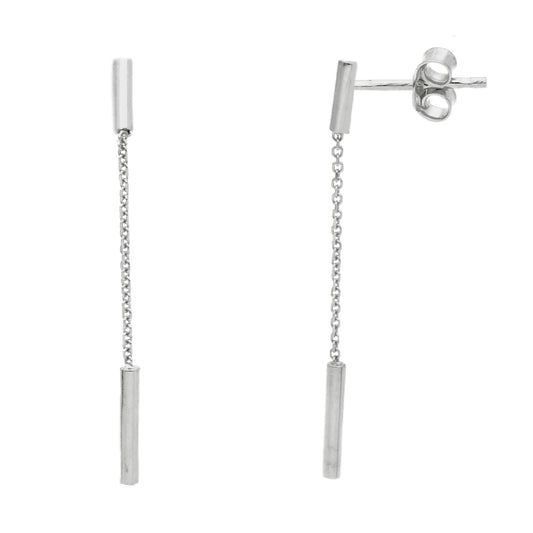 Orecchini pendenti Joy Gioielli oro bianco 18 kt con cilindri MISURA UNICA