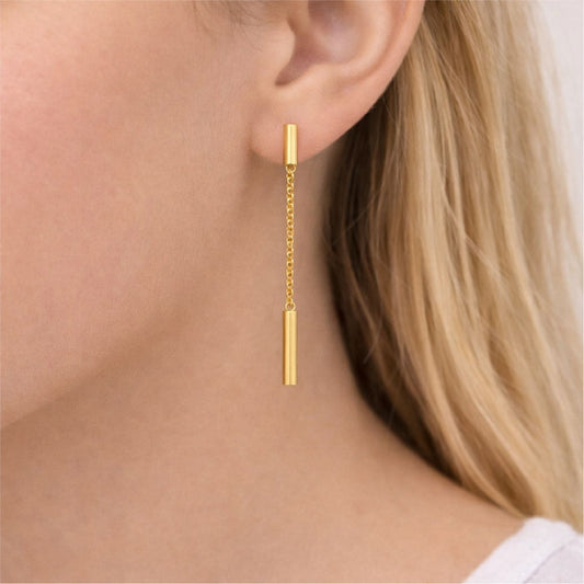 Orecchini pendenti Joy Gioielli oro giallo 18 kt con cilindri MISURA UNICA