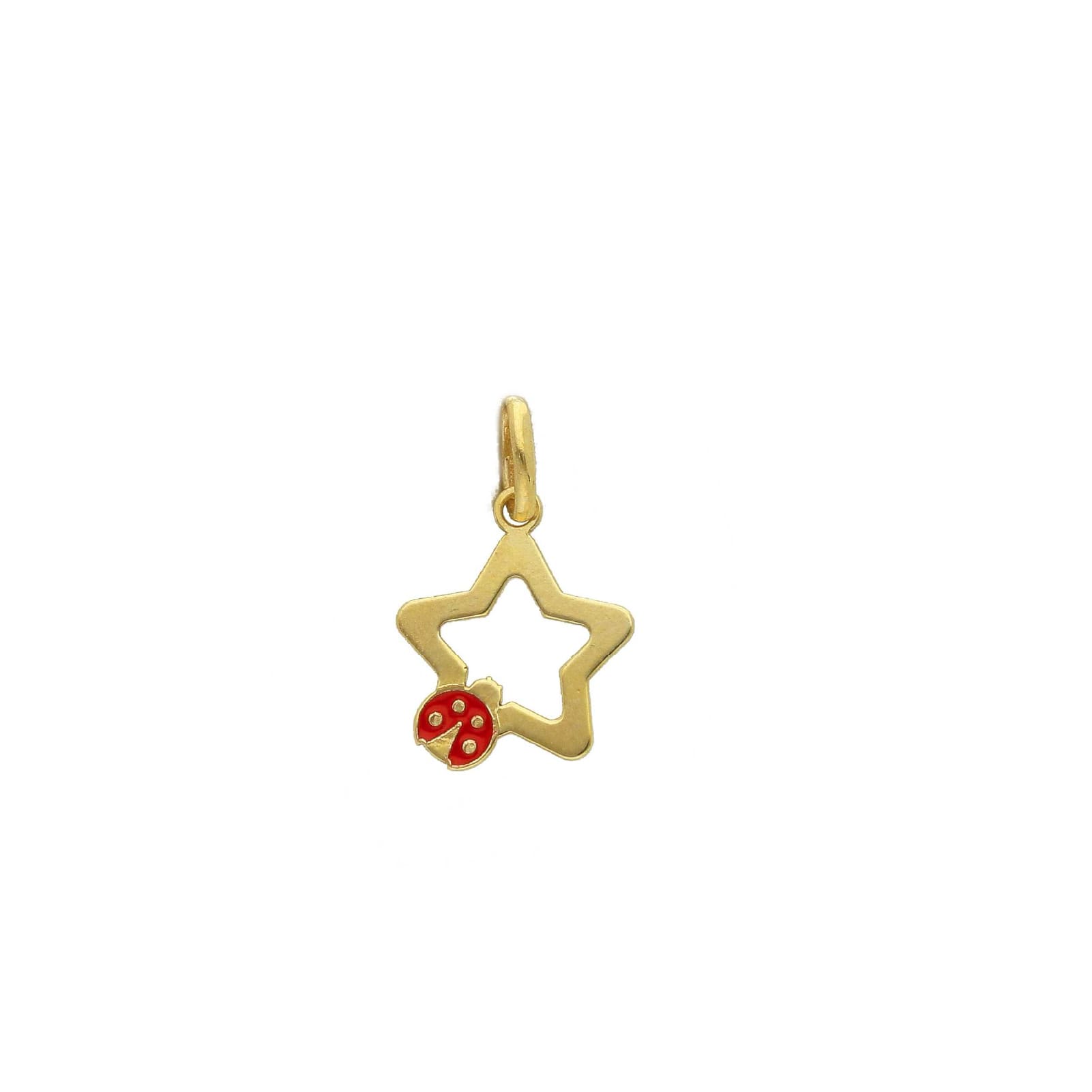 Ciondolo Joy Gioielli oro giallo 9kt con stella e coccinella MISURA UNICA