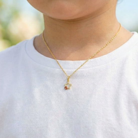 Ciondolo Joy Gioielli oro giallo 9kt con stella e coccinella MISURA UNICA