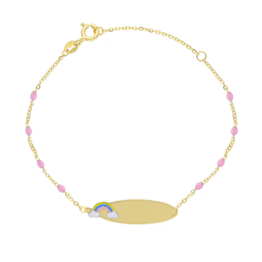 Bracciale bimba JOY Gioielli Oro in oro 9KT con targhetta Regolabile 14-17 cm