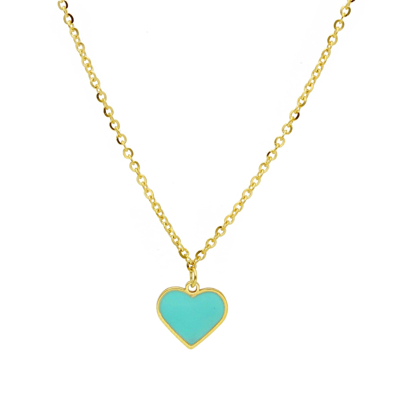 Collana JOY Gioielli Oro in oro 9KT cuore smaltato azzurro MISURA UNICA