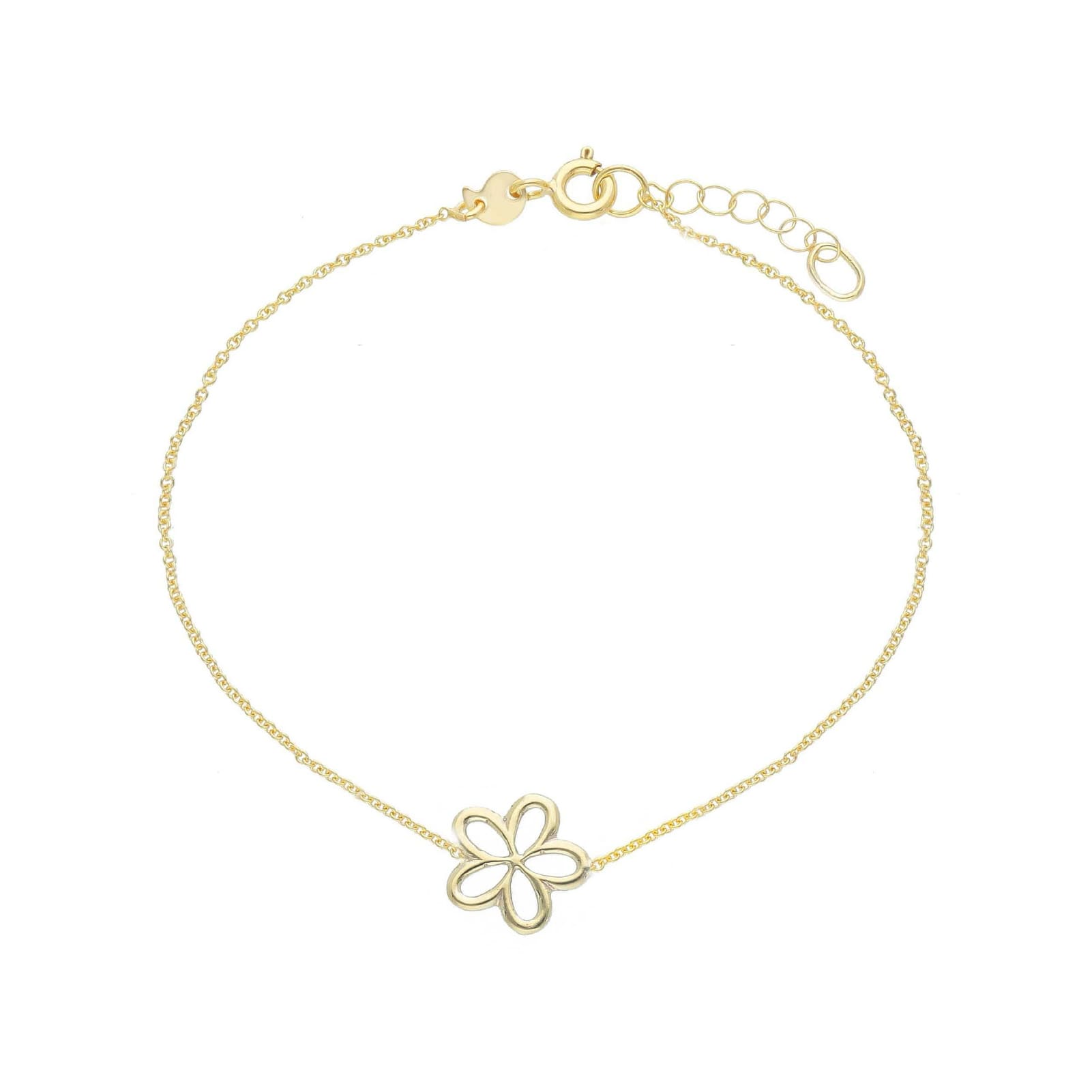 Bracciale catena Joy Gioielli oro giallo 9 KT fiore centrale Regolabile 17-19 cm