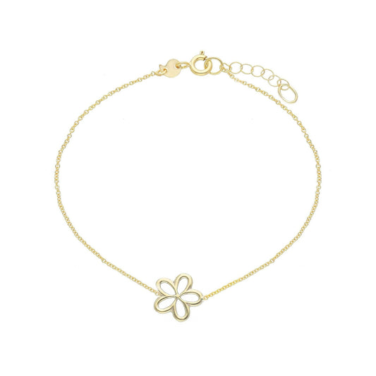 Bracciale catena Joy Gioielli oro giallo 9 KT fiore centrale Regolabile 17-19 cm